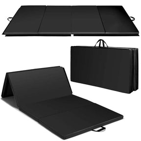 8' x 4' Anti-Tear Folding Gymnastics Mat for Yoga Fitness, 2" Thick 4-Panel Exercise Tumbling Mat with Carrying Handles