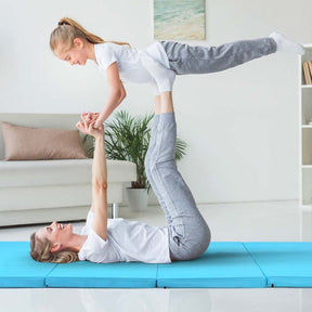 8' x 4' Anti-Tear Folding Gymnastics Mat for Yoga Fitness, 2" Thick 4-Panel Exercise Tumbling Mat with Carrying Handles