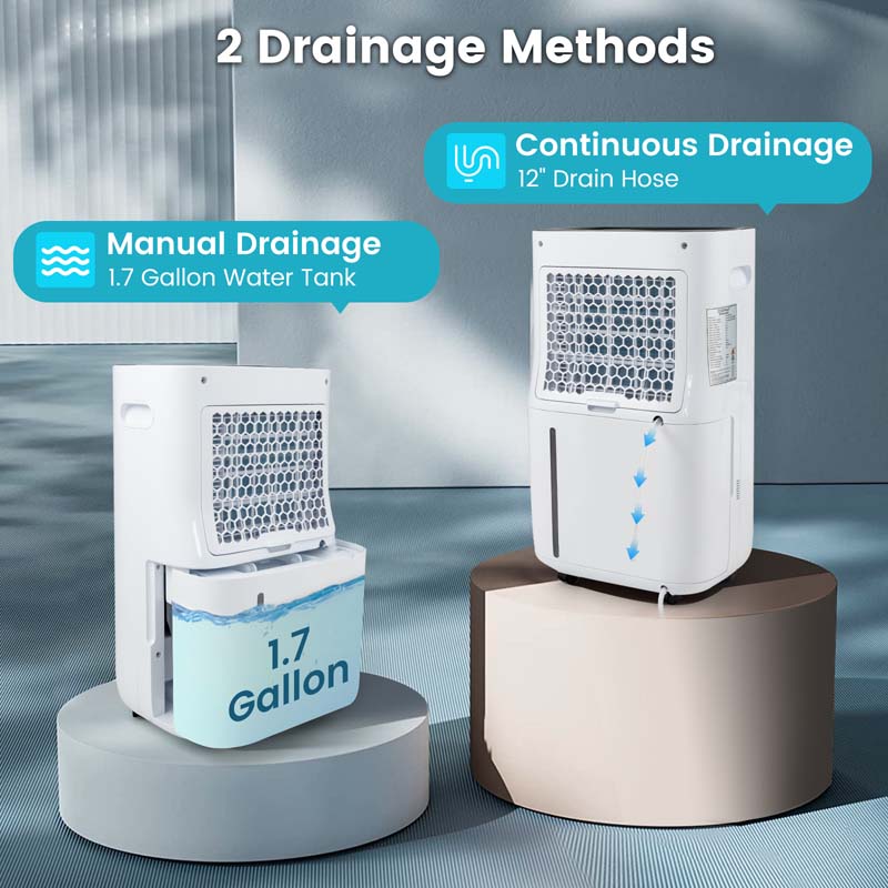73 Pint Quiet Dehumidifier for 4500 Sq. Ft Home & Basements with 5 Modes, 24H Timer, 3-Color Indicator Light & 1.7 Gal Water Tank