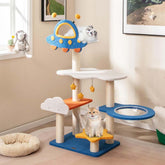 49" Tall Space-Themed Multi-Level Cat Tree Tower with UFO Top Perch Space Capsule, Sisal Scratching Posts, Cloud & Star Platforms for Indoor Cats