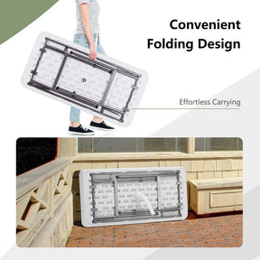 4FT Folding Ice Cooler Table with Drain, Bucket & Removable Skirt, Portable Fill and Chill Table for Food Drink, Camping Party BBQ, No Assembly