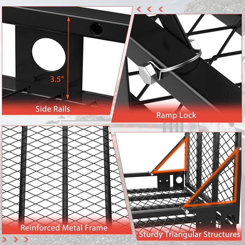 Hitch Mobility Scooter Wheelchair Carrier with Ramp, 500 LBS Heavy Duty Folding Cargo Carrier for Car SUV Truck, Fits 2 Inch Hitch Receiver