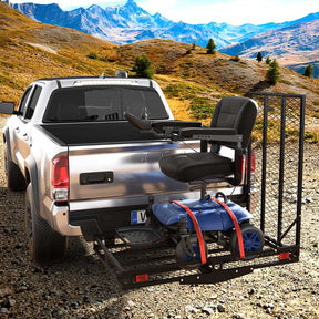 Hitch Mobility Scooter Wheelchair Carrier with Ramp, 500 LBS Heavy Duty Folding Cargo Carrier for Car SUV Truck, Fits 2 Inch Hitch Receiver