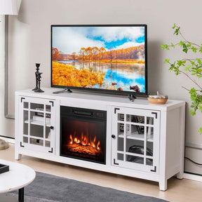 58" Electric Fireplace TV Stand with 18" Heater Insert & CSA Certified, Media Console Entertainment Center w/ Storage Cabinet for 65" TVs