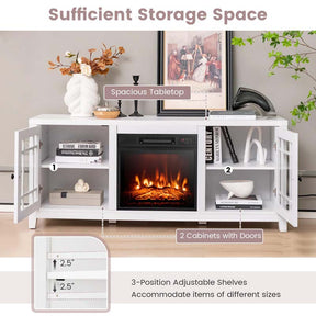 58" Electric Fireplace TV Stand with 18" Heater Insert & CSA Certified, Media Console Entertainment Center w/ Storage Cabinet for 65" TVs
