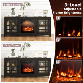 58" Electric Fireplace TV Stand with 18" Heater Insert & CSA Certified, Media Console Entertainment Center w/ Storage Cabinet for 65" TVs