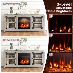 58" Electric Fireplace TV Stand with 18" Heater Insert & CSA Certified, Media Console Entertainment Center w/ Storage Cabinet for 65" TVs