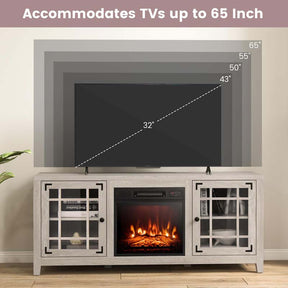 58" Electric Fireplace TV Stand with 18" Heater Insert & CSA Certified, Media Console Entertainment Center w/ Storage Cabinet for 65" TVs