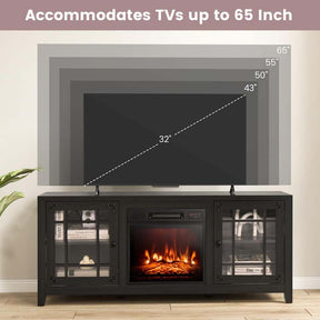 58" Electric Fireplace TV Stand with 18" Heater Insert & CSA Certified, Media Console Entertainment Center w/ Storage Cabinet for 65" TVs