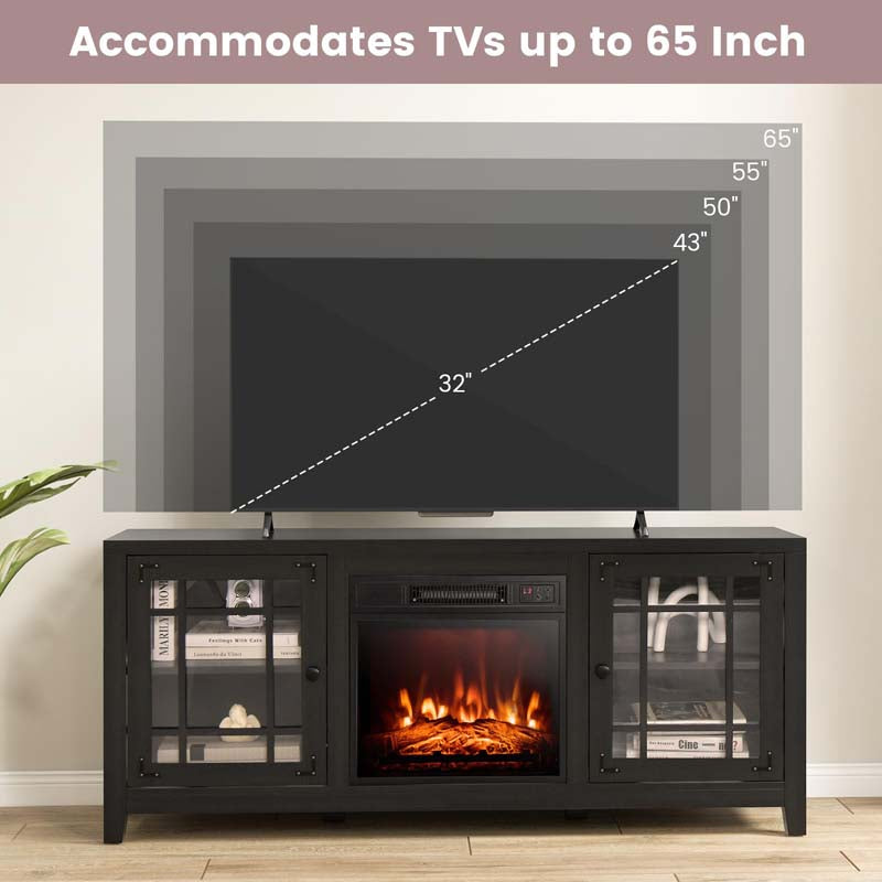 58" Electric Fireplace TV Stand with 18" Heater Insert & CSA Certified, Media Console Entertainment Center w/ Storage Cabinet for 65" TVs