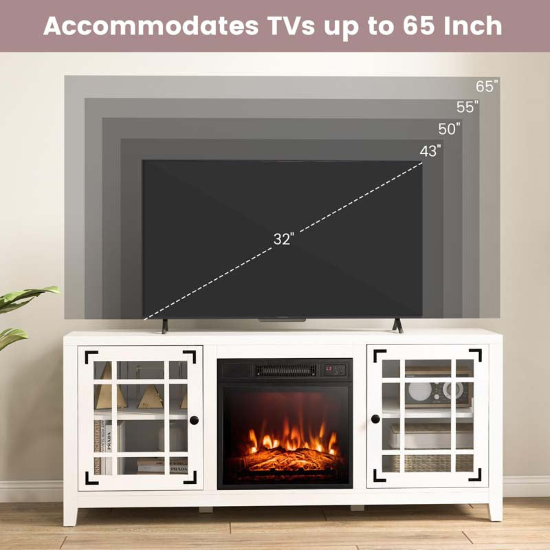 58" Electric Fireplace TV Stand with 18" Heater Insert & CSA Certified, Media Console Entertainment Center w/ Storage Cabinet for 65" TVs