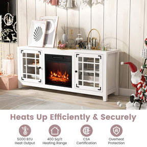 58" Electric Fireplace TV Stand with 18" Heater Insert & CSA Certified, Media Console Entertainment Center w/ Storage Cabinet for 65" TVs