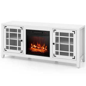 58" Electric Fireplace TV Stand with 18" Heater Insert & CSA Certified, Media Console Entertainment Center w/ Storage Cabinet for 65" TVs