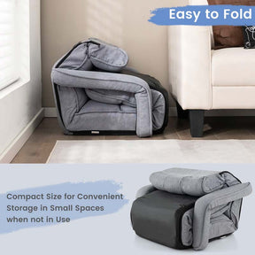 6-Position Adjustable Floor Sofa Bed, Folding Lazy Sofa Chaise Lounger Recliner with Armrests & Footrests for Living Room, Bedroom & Gaming