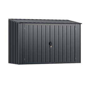 6.3 x 2.8 FT Metal Outdoor Utility Storage Cabinet w/Snap-on Structures & Lockable Door, Yard Garden Sheds for Bike Trash Cans