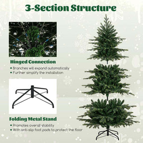 6/7.5/9 FT Pre-lit Artificial Christmas Tree with 260/380/560 Multicolor Lights, 714/1162/1770 Branch Tips, 11 Lighting Modes, Remote & Timer
