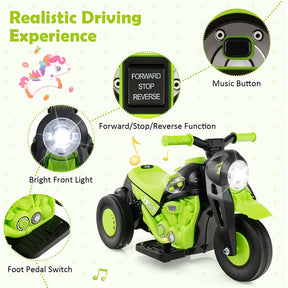 6V Kids Ride On Motorcycle with Bubble Maker, Battery Powered 3-Wheel Electric Motorcycle with LED Headlight & Music for Toddlers Gift