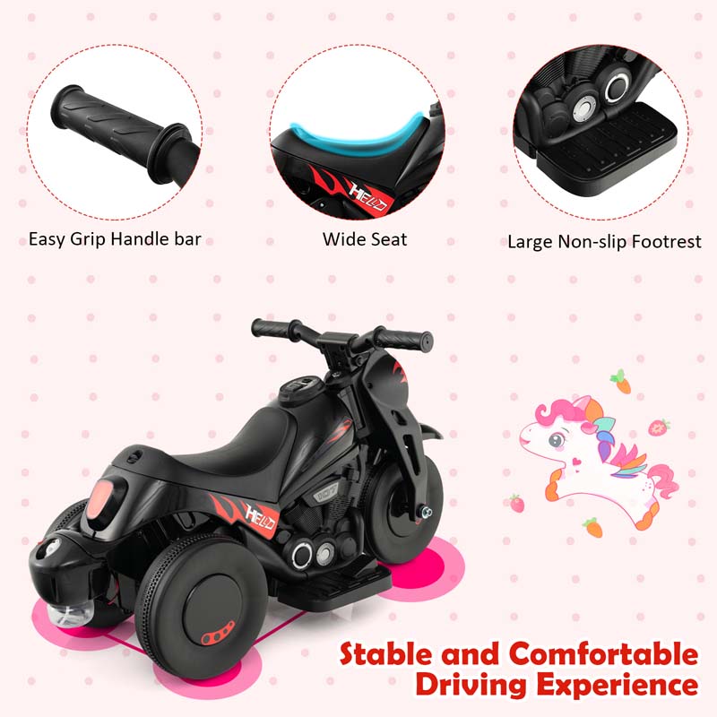6V Kids Ride On Motorcycle with Bubble Maker, Battery Powered 3-Wheel Electric Motorcycle with LED Headlight & Music for Toddlers Gift
