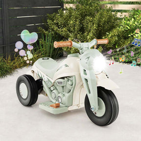 6V Kids Ride On Motorcycle with Bubble Maker, Battery Powered 3-Wheel Electric Motorcycle with LED Headlight & Music for Toddlers Gift