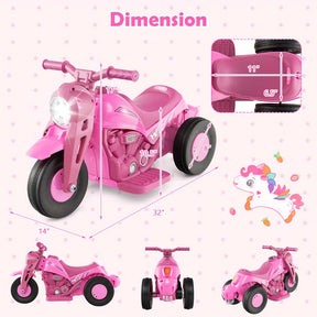 6V Kids Ride On Motorcycle with Bubble Maker, Battery Powered 3-Wheel Electric Motorcycle with LED Headlight & Music for Toddlers Gift
