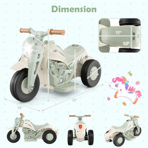 6V Kids Ride On Motorcycle with Bubble Maker, Battery Powered 3-Wheel Electric Motorcycle with LED Headlight & Music for Toddlers Gift