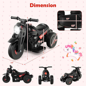 6V Kids Ride On Motorcycle with Bubble Maker, Battery Powered 3-Wheel Electric Motorcycle with LED Headlight & Music for Toddlers Gift