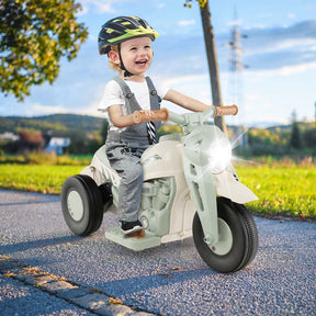 6V Kids Ride On Motorcycle with Bubble Maker, Battery Powered 3-Wheel Electric Motorcycle with LED Headlight & Music for Toddlers Gift