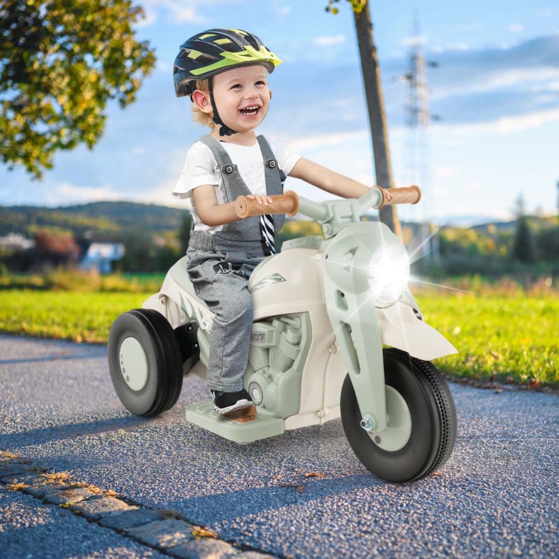 6V Kids Ride On Motorcycle with Bubble Maker, Battery Powered 3-Wheel Electric Motorcycle with LED Headlight & Music for Toddlers Gift