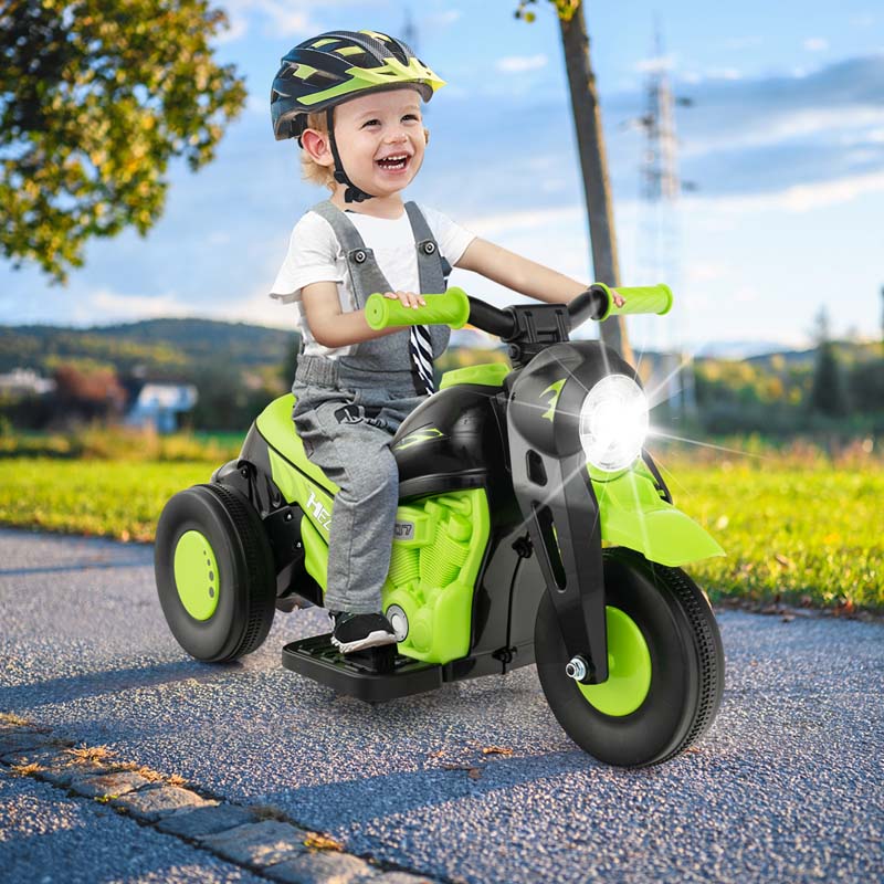 6V Kids Ride On Motorcycle with Bubble Maker, Battery Powered 3-Wheel Electric Motorcycle with LED Headlight & Music for Toddlers Gift