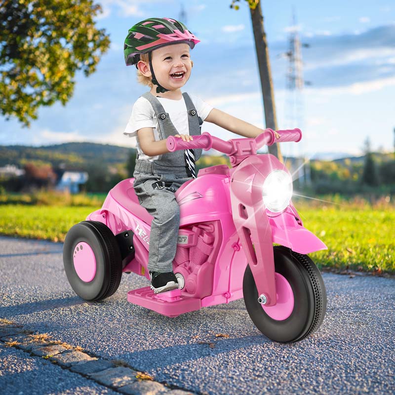 6V Kids Ride On Motorcycle with Bubble Maker, Battery Powered 3-Wheel Electric Motorcycle with LED Headlight & Music for Toddlers Gift