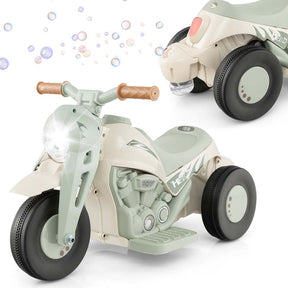 6V Kids Ride On Motorcycle with Bubble Maker, Battery Powered 3-Wheel Electric Motorcycle with LED Headlight & Music for Toddlers Gift