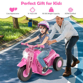 6V Kids Ride On Motorcycle with Bubble Maker, Battery Powered 3-Wheel Electric Motorcycle with LED Headlight & Music for Toddlers Gift