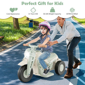 6V Kids Ride On Motorcycle with Bubble Maker, Battery Powered 3-Wheel Electric Motorcycle with LED Headlight & Music for Toddlers Gift