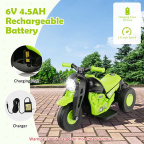 6V Kids Ride On Motorcycle with Bubble Maker, Battery Powered 3-Wheel Electric Motorcycle with LED Headlight & Music for Toddlers Gift
