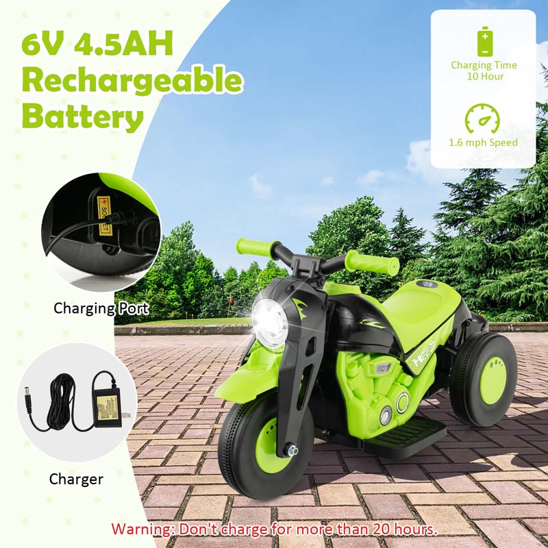 6V Kids Ride On Motorcycle with Bubble Maker, Battery Powered 3-Wheel Electric Motorcycle with LED Headlight & Music for Toddlers Gift