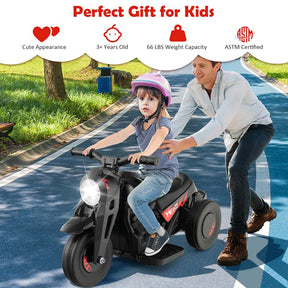 6V Kids Ride On Motorcycle with Bubble Maker, Battery Powered 3-Wheel Electric Motorcycle with LED Headlight & Music for Toddlers Gift