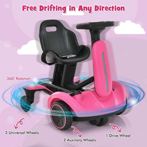 Kids Ride On Drift Car with 360° Spin & 2 Adjustable Heights , 6V Battery Powered Electric Vehicle Toddler Ride On Car Toy Gift