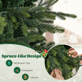 6/7.5/9 FT Pre-lit Artificial Christmas Tree with 260/380/560 Multicolor Lights, 714/1162/1770 Branch Tips, 11 Lighting Modes, Remote & Timer