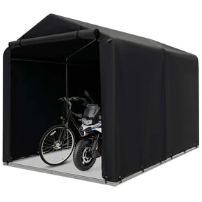 7x5.2Ft Heavy-Duty Outdoor Storage Shed Tent with Waterproof Cover & Roll-Up Zipper Door, Portable Shelter for Bikes, Garden Tools & Motorcycles