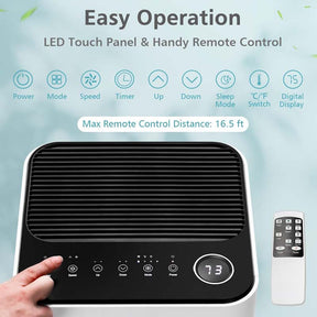 8000 BTU 3-in-1 Portable Air Conditioner with Dehumidifier/Fan/Cool/Sleep Mode, AC Unit for Room up to 250 Sq. Ft