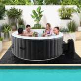 2-6 Person Inflatable Hot Tub with 110/130 Air Jets, Heater Pump & Insulated Cover, Portable Outdoor Blow-Up Spa for Backyard