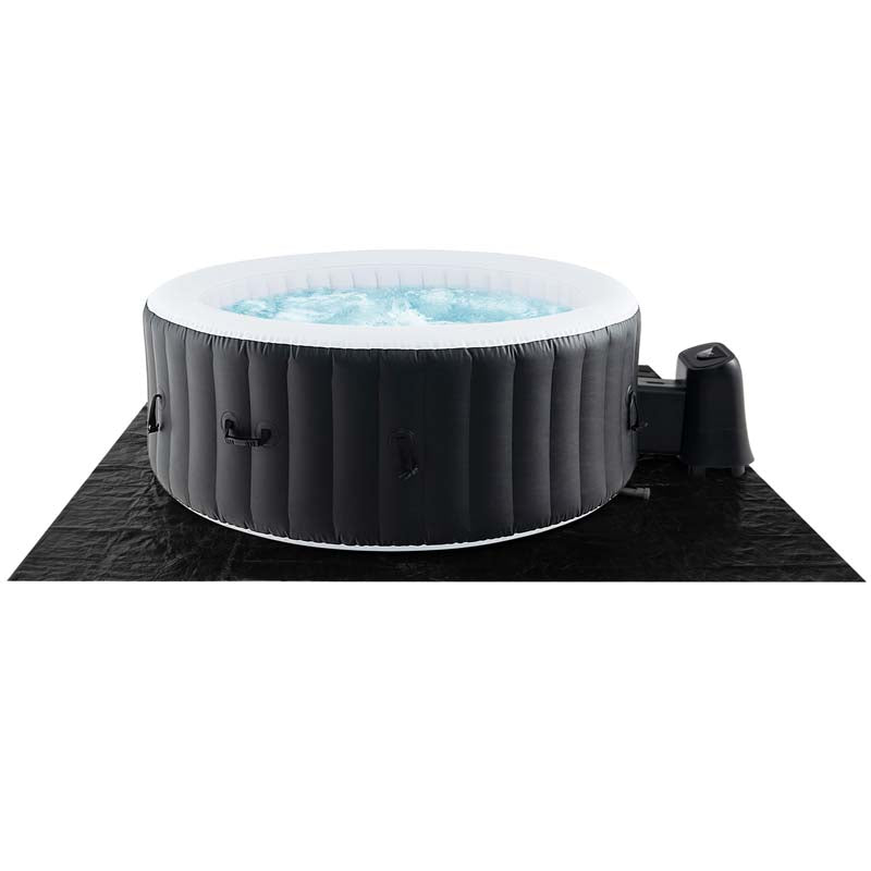2-6 Person Inflatable Hot Tub with 110/130 Air Jets, Heater Pump & Insulated Cover, Portable Outdoor Blow-Up Spa for Backyard