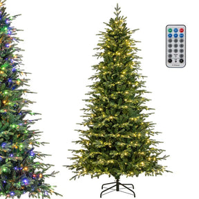 6/7.5/9 FT Pre-lit Artificial Christmas Tree with 260/380/560 Multicolor Lights, 714/1162/1770 Branch Tips, 11 Lighting Modes, Remote & Timer