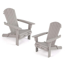 Set of 2 Folding Adirondack Chairs with High Backrest & Wide Armrests, All-Weather Fir Wood Patio Fire Pit Chairs for Backyard, Lawn, Poolside