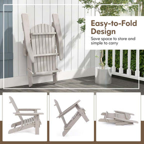 Set of 2 Folding Adirondack Chairs with High Backrest & Wide Armrests, All-Weather Fir Wood Patio Fire Pit Chairs for Backyard, Lawn, Poolside