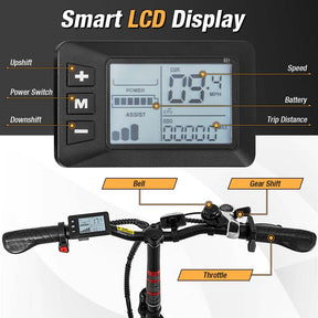 Folding Electric Bike for Adults with 20" Fat Tires, 750W Brushless Motor, 30MPH, 44-Mile Range, LCD Display & Fork Suspension for Snow/Sand Commuting