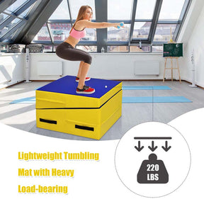 Folding Incline Gymnastics Wedge Mat with Carrying Handles, Gym Fitness Tumbling Mat for Training Home Exercise Aerobics