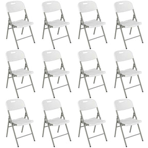4/8/12 Pack HDPE Plastic Folding Chairs, Waiting Room Chairs with Metal Frame, Portable Banquet Chairs, Vinyl Stackable Party Chairs