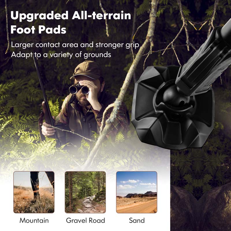 360° Silent Swivel Folding Hunting Blind Chair for Shooting Fishing, Portable Sniper Seat with 4 Adjustable Legs, All-Terrain Foot Pads