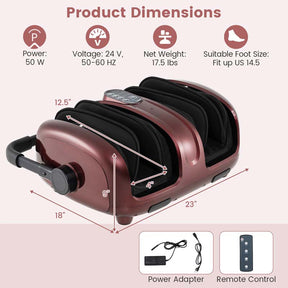 Shiatsu Foot & Calf Massager with Heat, Vibration Compression Electric Leg Massager for Neuropathy, Plantar Fasciitis Relief, Muscle Arm Relax